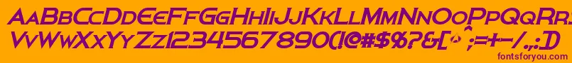 PersisBoldItalic-Schriftart – Violette Schriften auf orangefarbenem Hintergrund