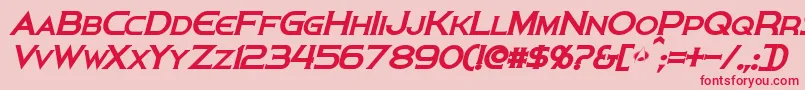 PersisBoldItalic-Schriftart – Rote Schriften auf rosa Hintergrund