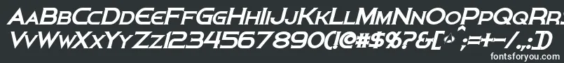 PersisBoldItalic-fontti – valkoiset fontit mustalla taustalla
