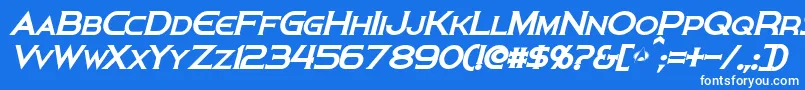 フォントPersisBoldItalic – 青い背景に白い文字