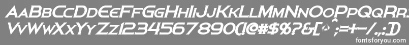 フォントPersisBoldItalic – 灰色の背景に白い文字