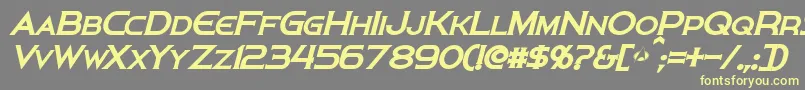 PersisBoldItalic-fontti – keltaiset fontit harmaalla taustalla