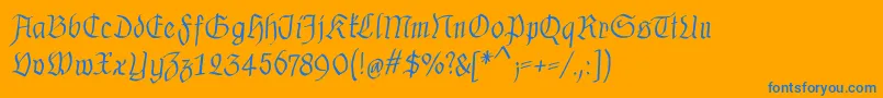 MkalligfraxMediumitalic Font – Blue Fonts on Orange Background