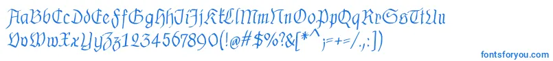 フォントMkalligfraxMediumitalic – 白い背景に青い文字