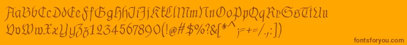 Czcionka MkalligfraxMediumitalic – brązowe czcionki na pomarańczowym tle