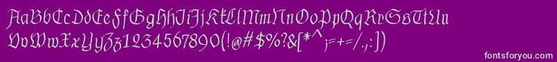 MkalligfraxMediumitalic Font – Green Fonts on Purple Background