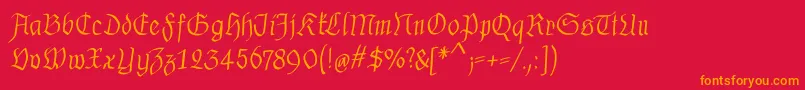 MkalligfraxMediumitalic Font – Orange Fonts on Red Background