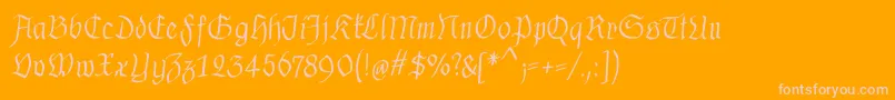MkalligfraxMediumitalic Font – Pink Fonts on Orange Background