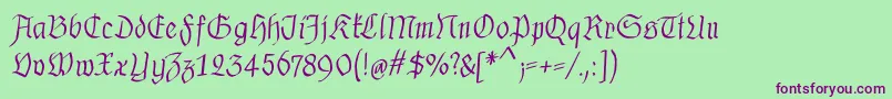 MkalligfraxMediumitalic Font – Purple Fonts on Green Background