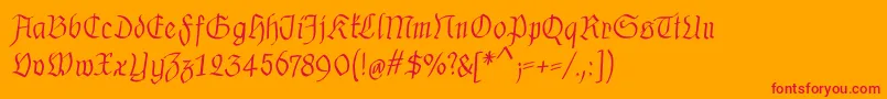 MkalligfraxMediumitalic Font – Red Fonts on Orange Background