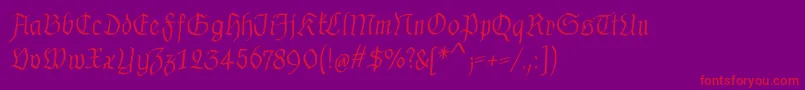 Шрифт MkalligfraxMediumitalic – красные шрифты на фиолетовом фоне