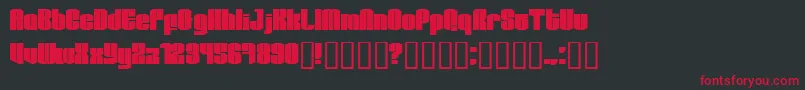 Test1 Font – Red Fonts on Black Background