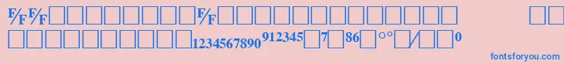 TmsfbBold-Schriftart – Blaue Schriften auf rosa Hintergrund