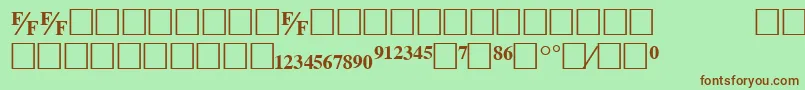 Шрифт TmsfbBold – коричневые шрифты на зелёном фоне