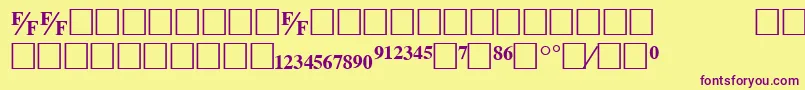 TmsfbBold Font – Purple Fonts on Yellow Background