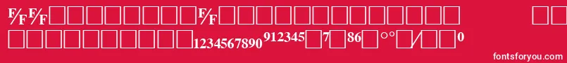 Fonte TmsfbBold – fontes brancas em um fundo vermelho