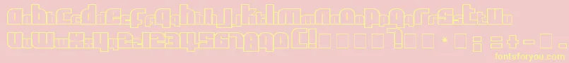 フォントAflCaps – 黄色のフォント、ピンクの背景