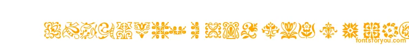 Ptornament-Schriftart – Orangefarbene Schriften auf weißem Hintergrund