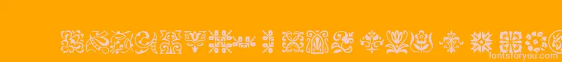 Ptornament Font – Pink Fonts on Orange Background