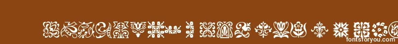 Ptornament-fontti – valkoiset fontit ruskealla taustalla