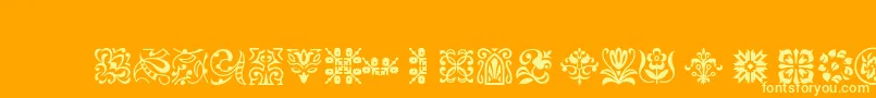 Ptornament Font – Yellow Fonts on Orange Background