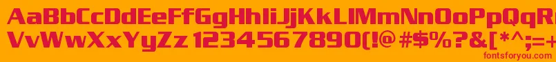 フォントEntsans – オレンジの背景に赤い文字