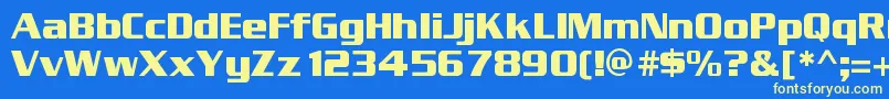 Entsans-Schriftart – Gelbe Schriften auf blauem Hintergrund