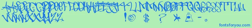Подробнее о шрифте UrbanHookUpz Шрифт UrbanHookUpz – синие шрифты на зелёном фоне