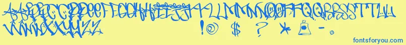 UrbanHookUpz Font – Blue Fonts on Yellow Background