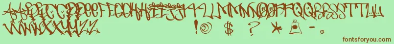 Шрифт UrbanHookUpz – коричневые шрифты на зелёном фоне