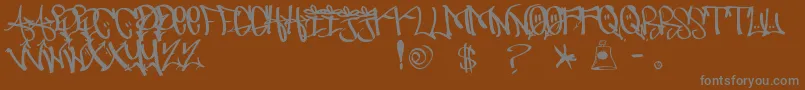 フォントUrbanHookUpz – 茶色の背景に灰色の文字