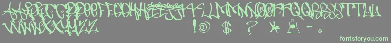 Шрифт UrbanHookUpz – зелёные шрифты на сером фоне