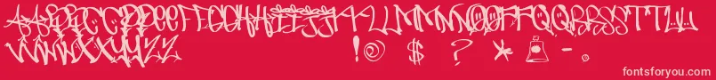 UrbanHookUpz Font – Pink Fonts on Red Background