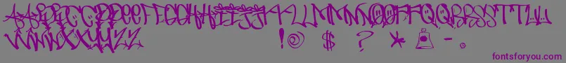 Шрифт UrbanHookUpz – фиолетовые шрифты на сером фоне