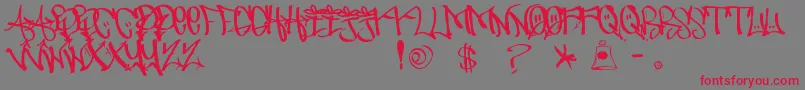 UrbanHookUpz-fontti – punaiset fontit harmaalla taustalla