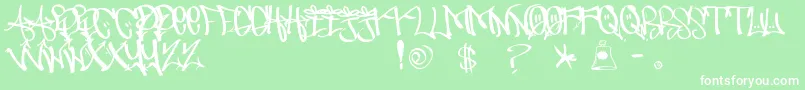 Więcej informacji o czcionce UrbanHookUpz Czcionka UrbanHookUpz – białe czcionki na zielonym tle