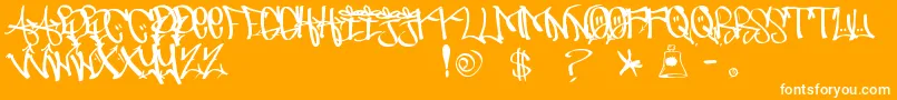 Шрифт UrbanHookUpz – белые шрифты на оранжевом фоне