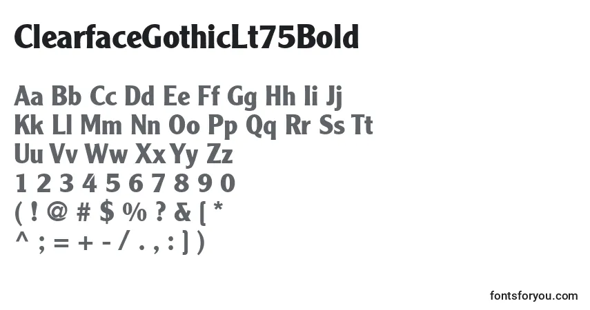 Czcionka ClearfaceGothicLt75Bold – alfabet, cyfry, specjalne znaki