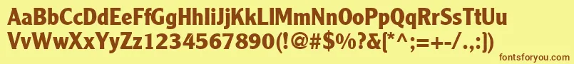 ClearfaceGothicLt75Bold Font – Brown Fonts on Yellow Background
