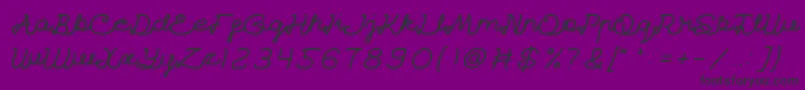 CatatanHarian-Schriftart – Schwarze Schriften auf violettem Hintergrund