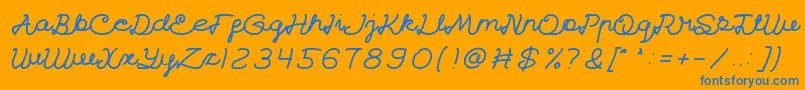 CatatanHarian Font – Blue Fonts on Orange Background