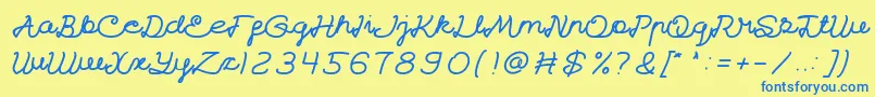 CatatanHarian Font – Blue Fonts on Yellow Background