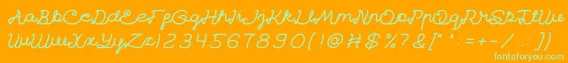 CatatanHarian Font – Green Fonts on Orange Background