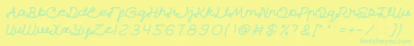 CatatanHarian Font – Green Fonts on Yellow Background