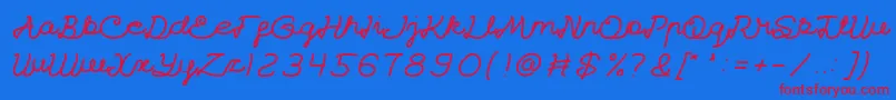 CatatanHarian Font – Red Fonts on Blue Background