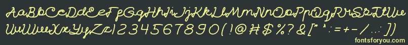 CatatanHarian Font – Yellow Fonts on Black Background