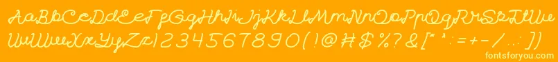 CatatanHarian-Schriftart – Gelbe Schriften auf orangefarbenem Hintergrund