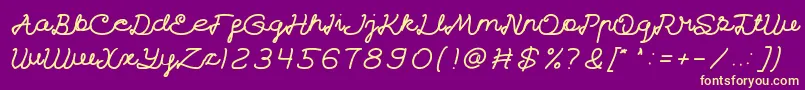 CatatanHarian Font – Yellow Fonts on Purple Background