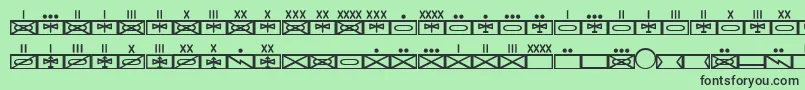 フォントEsriMilmod01 – 緑の背景に黒い文字