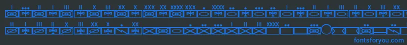 fuente EsriMilmod01 – Fuentes Azules Sobre Fondo Negro